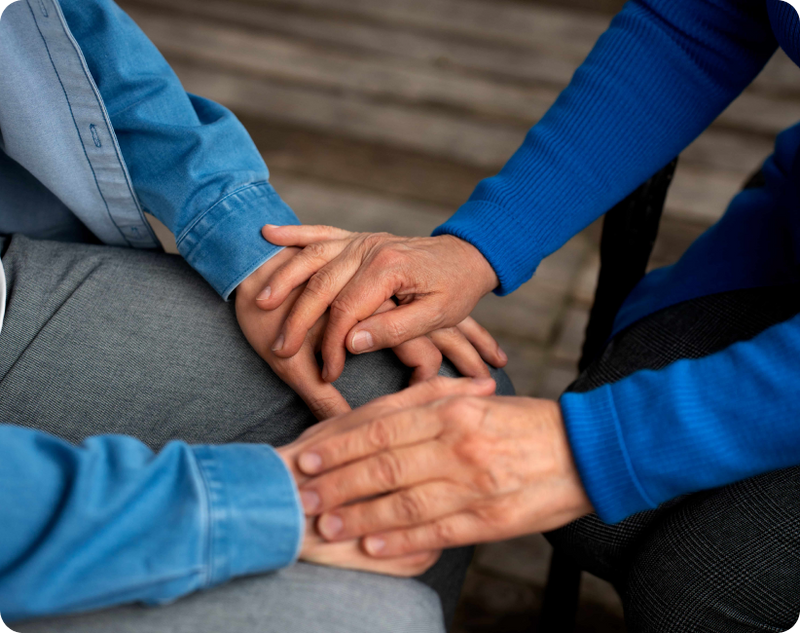 End stages of Parkinson's disease symptoms, where a senior patient uses a walker during care home recuperation