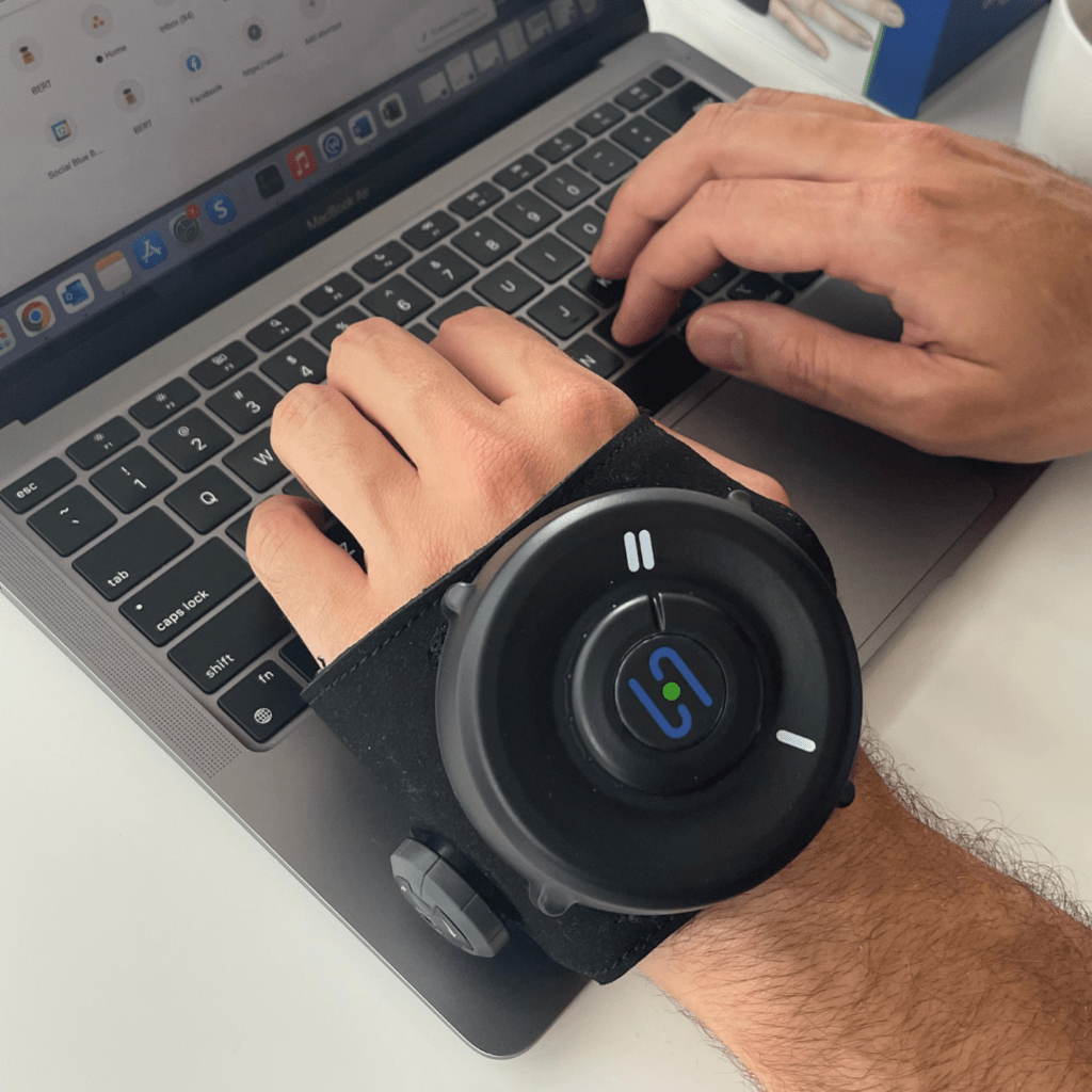 A weighted glove designed for individuals with tremors focused on enhancing steady hand movements